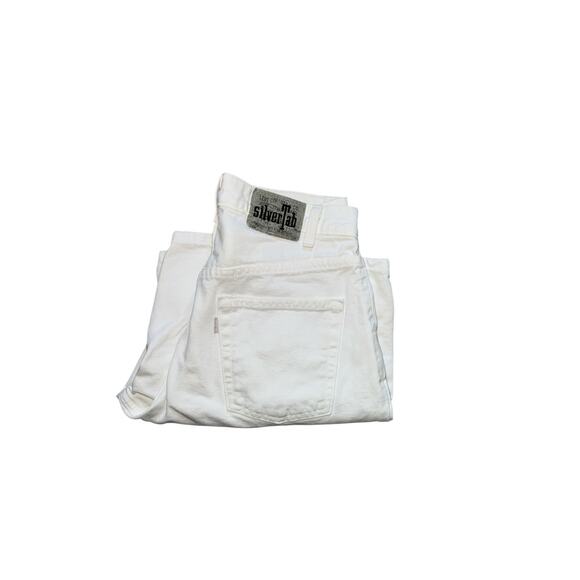 Vintage Levi’s SilverTab Loose Shorts | White Denim | 90s Made in USA | Size 31 - Picture 9 of 12
